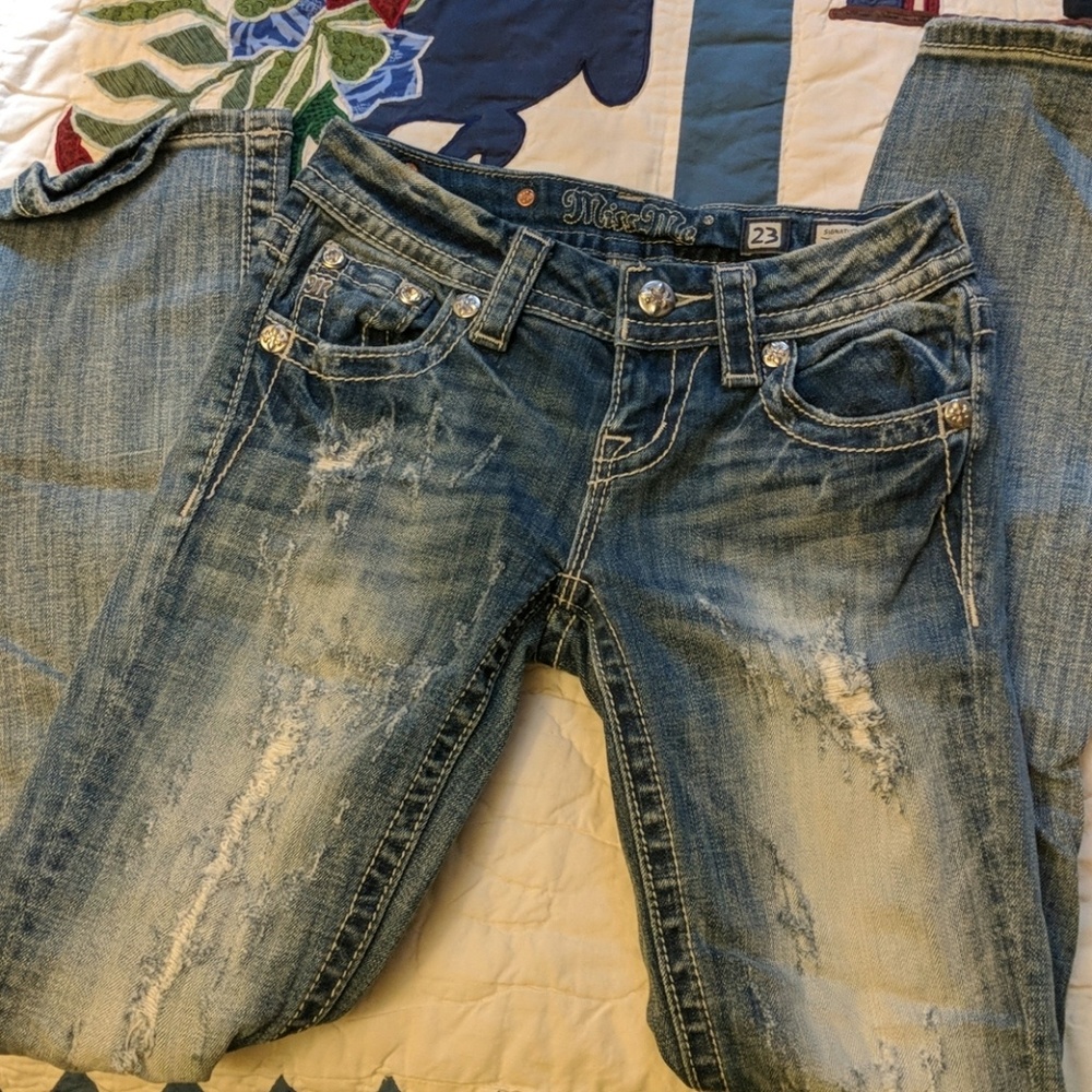 Miss me distressed straight leg